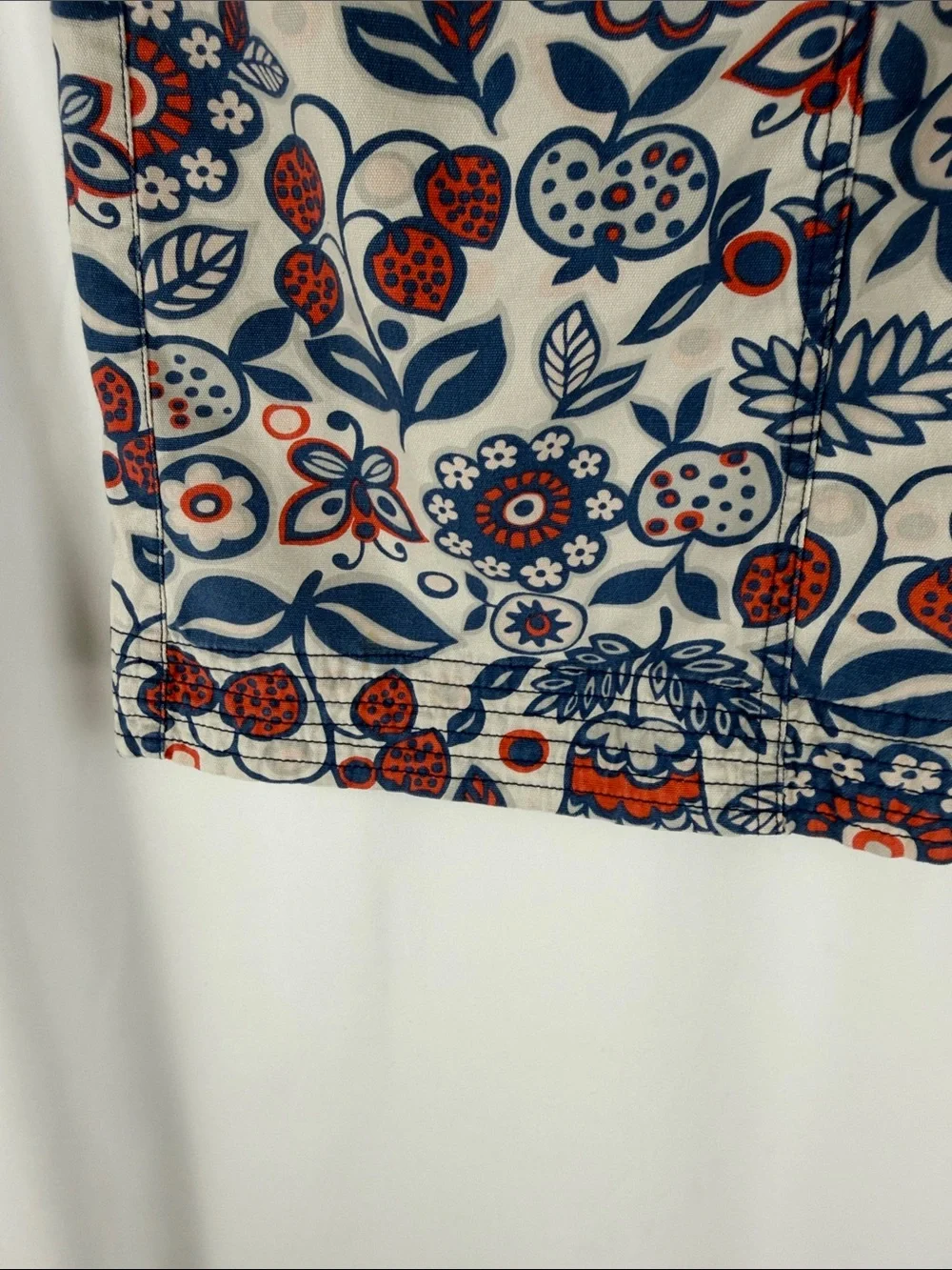 Boden Floral Print A-Line Mini Skirt Blue Coral Gray